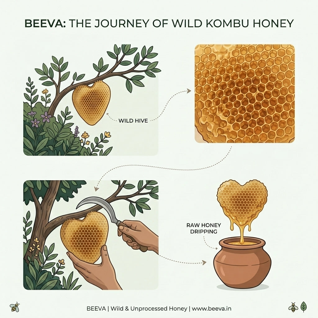 Wild Kombu Honey | Rare Wild Small Bee Honey India |
